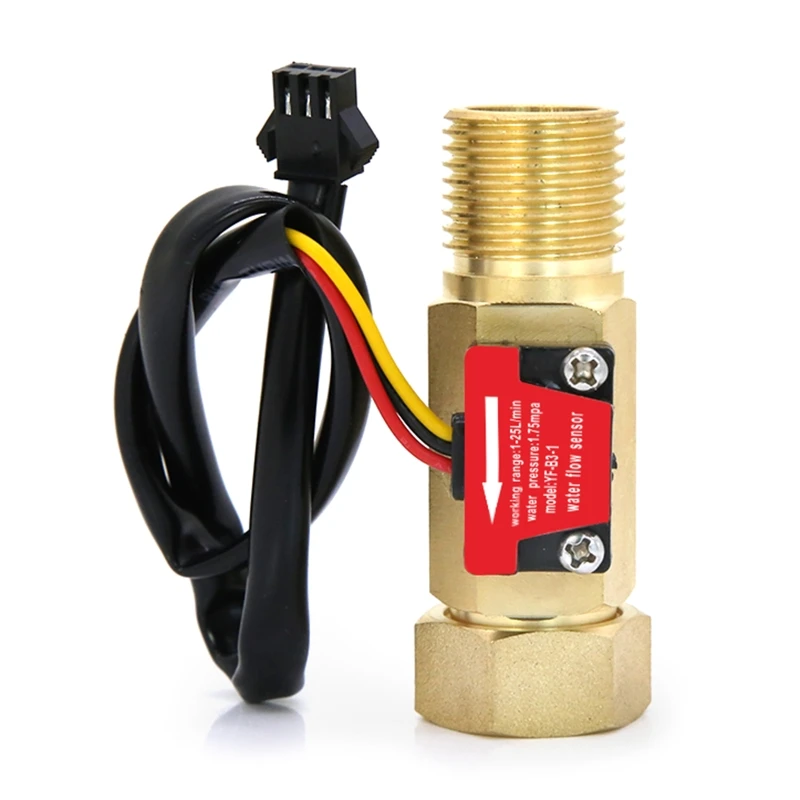 

Flow Switch Power Supply 5V Temperature Resistance Flow Switch Valve 1/2-inches 30cm Cable Brass Solenoid Valve Durable