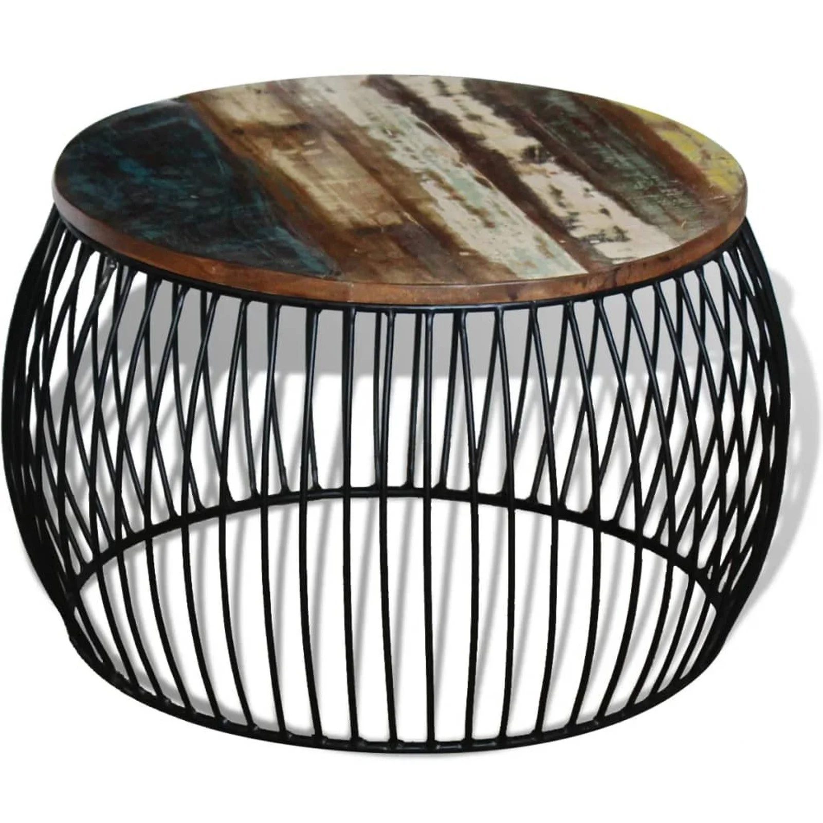

Coffee Table Round Solid Reclaimed Wood 26.8"x17"