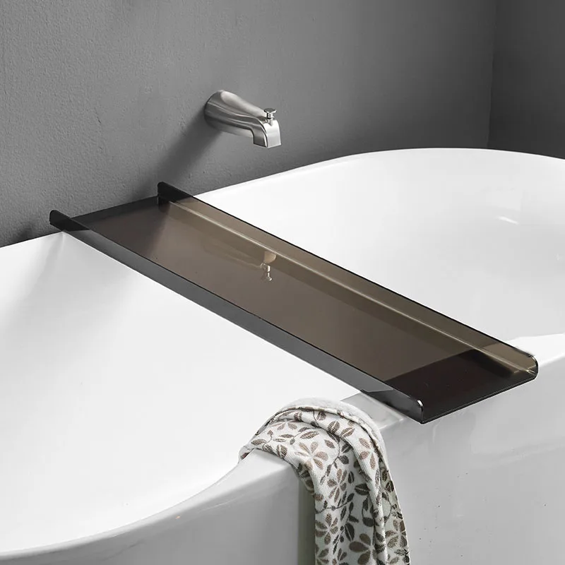 

Black Shower Tables Bathtub Trays Acrylic Stand Luxurious Bathtub Trays Partition Transparent Bandejas Storage Organizer WW50BT