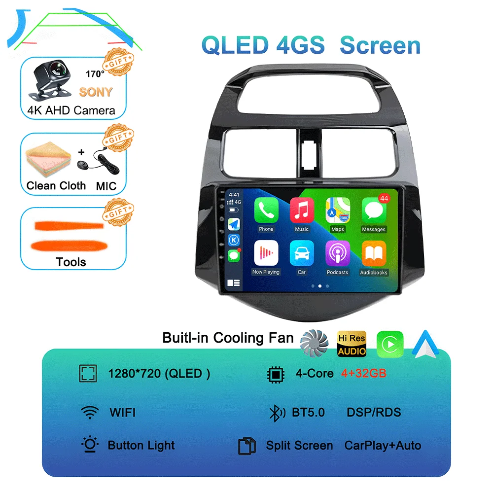 

Видеоплеер Android 15, автомобильное радио Carplay для Chevrolet Spark Beat Matiz Creative 2010 2011 2012 2013 2014, мультимедиа, GPS, стерео