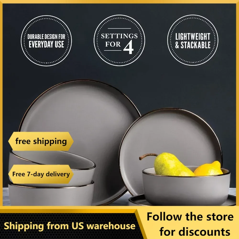 

Dinnerware Ava Stoneware, 12 Piece Set
