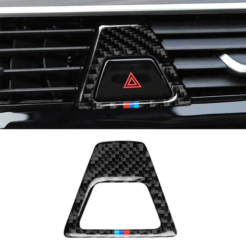 

for BMW 5 Series G30 G38 Warning Light Lamp Button Decoration Cover Trim Decal Sticker Car Interior Accessories Carbon Fiber