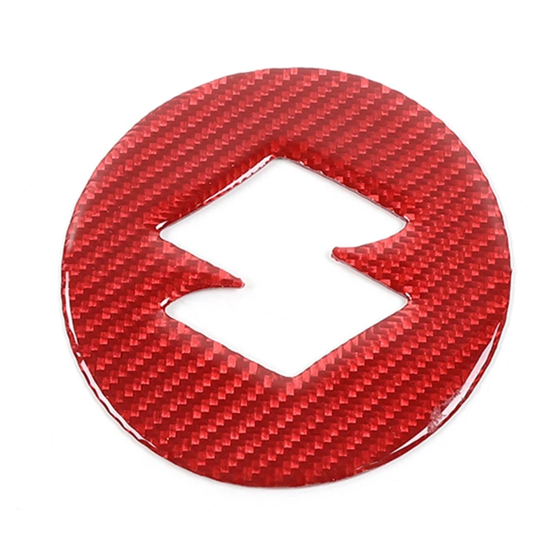 

Car Steering Wheel Center Decoration Cover Stickers Trim Accessories For Suzuki Jimny 2019-2022,Red Carbon Fiber