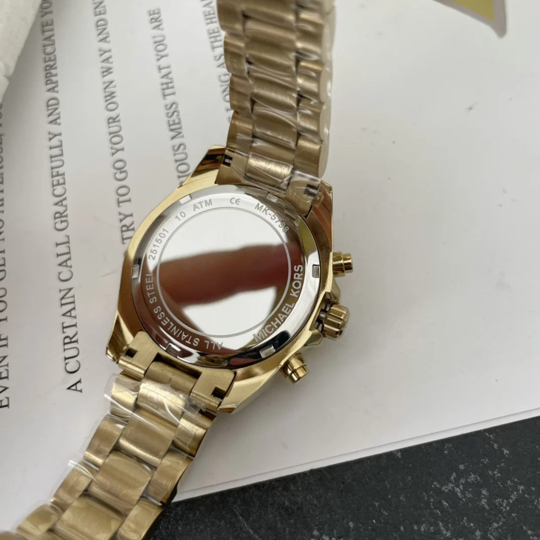 Фото Новые женские кварцевые часы Michael Kors из нержавеющей стали MK-5798, роскошный дизайн, водонепроницаемые наручные часы, высокое качество, изысканный подарок для женщин №3
