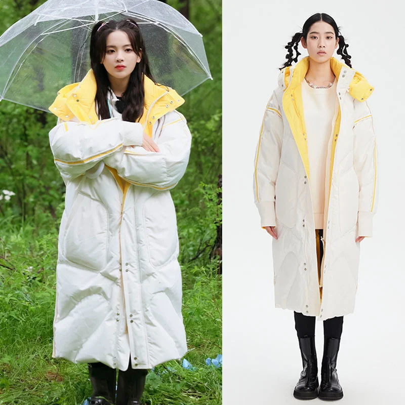 Down 90% Winter Women's Jacket Fashion Korean Female Hooded Warm Woman Clothes Autumn Double-sided Wear Coat Doudoune Femme