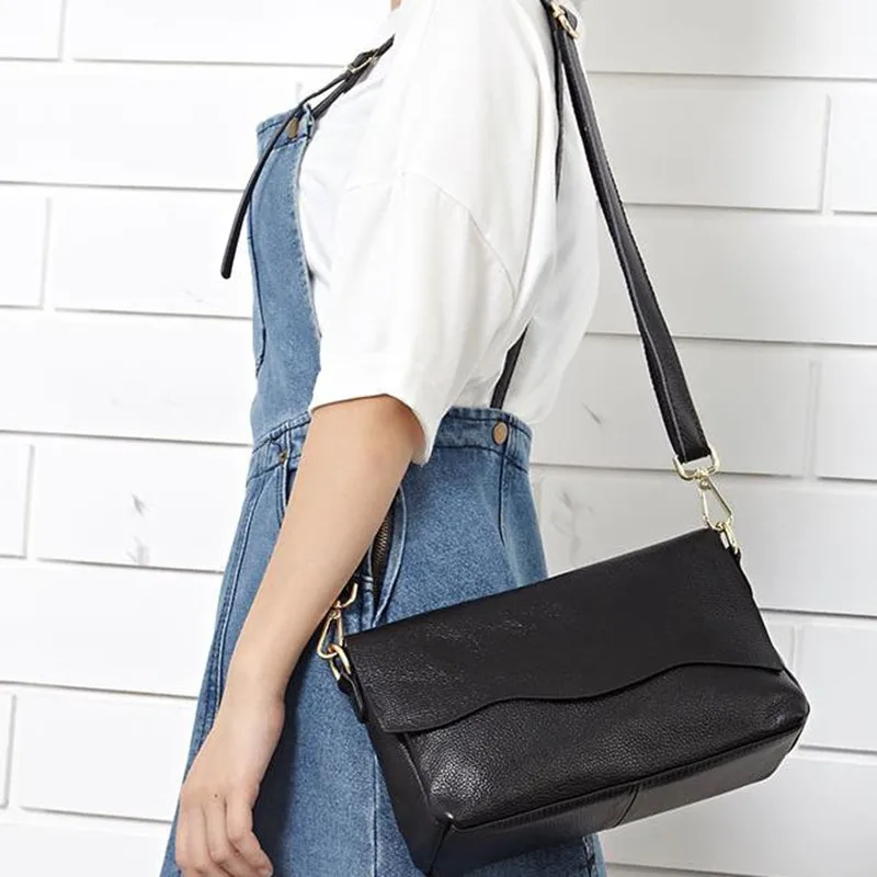 2023 Luxury Genuine Leather Women's Shoulder Bags for Women Fashion Ladies CrossBody Bag Female Cow Leather Flap Handbags