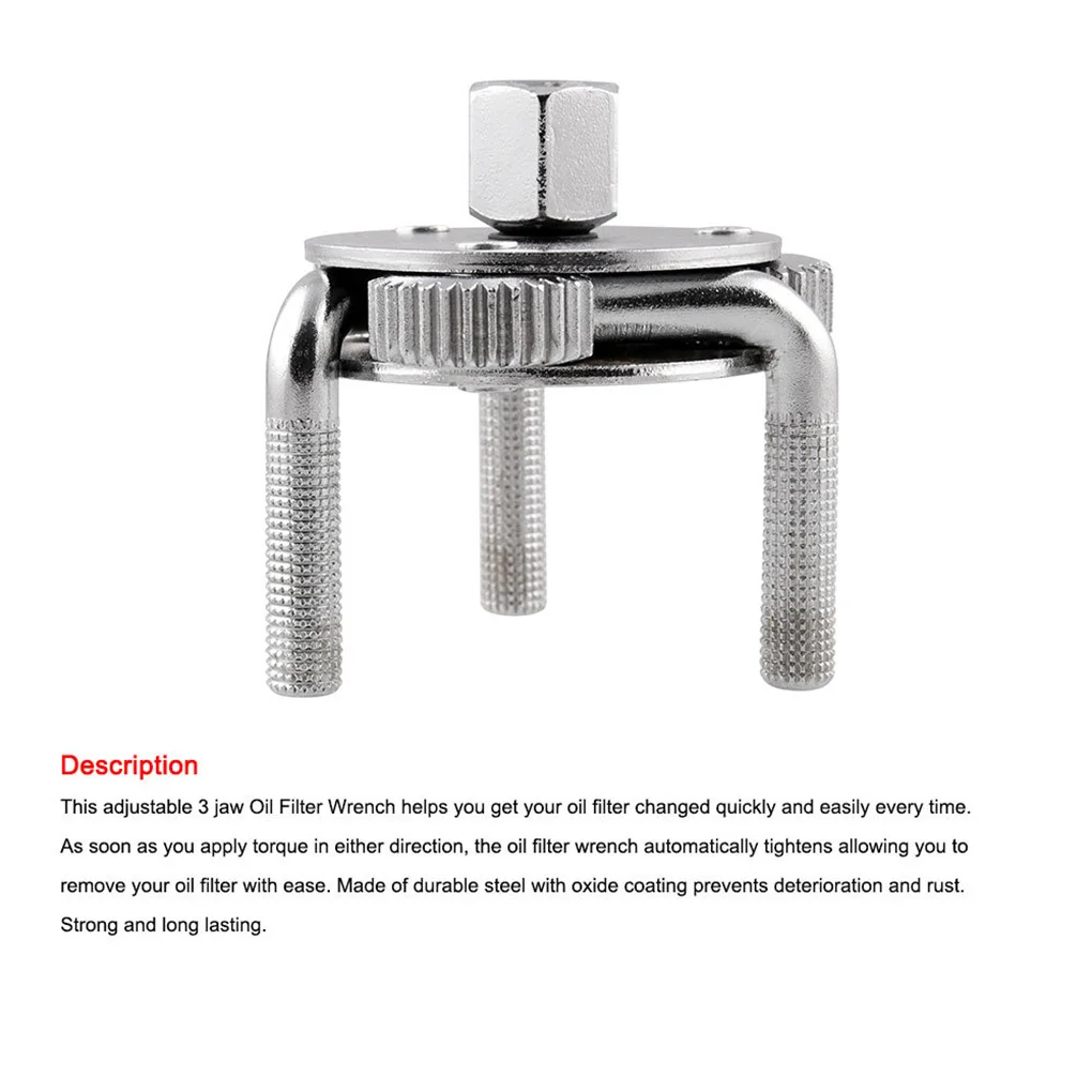 

Oil Filter Wrench Three-jaw Carbon Steel Carbon Steel Proofing Industrial Wrenches for Car Removing Oil-filters
