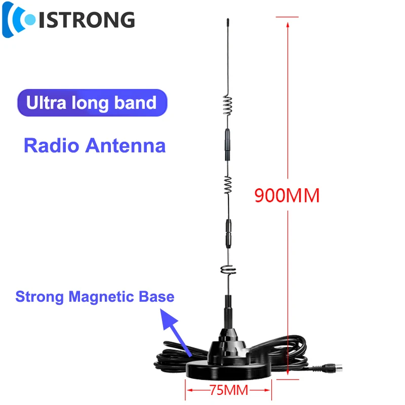 Antenna With Strong Magnetic Base Short Wave/medium Wave/fm Signal Booster Home Car Power Amplifier 5m