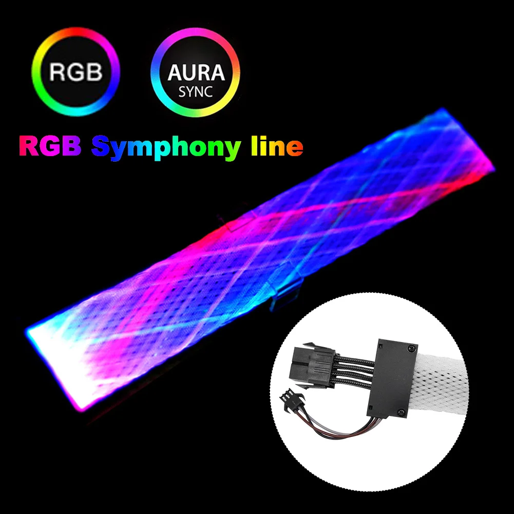

8-контактная материнская плата, Адресуемая RGB, синхронный силовой графический процессор, аксессуары «сделай сам», 5 В, искусственный компьют...