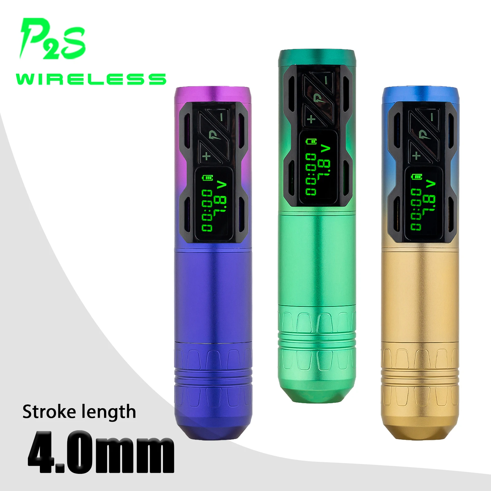 4.0mm Stroke EZ Portex Gen 2S Wireless Battery Tattoo Pen Machine Swiss Motor LCD Digital Display  Artist Body Permanent Makeup