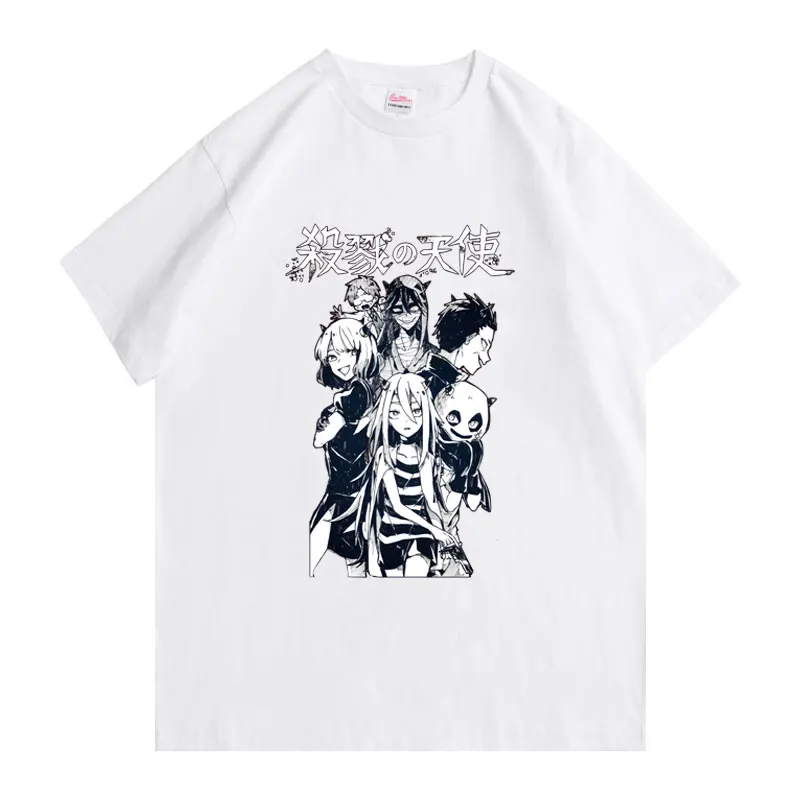 Винтажная хлопковая Футболка с принтом манги и ангелов смерти свободная