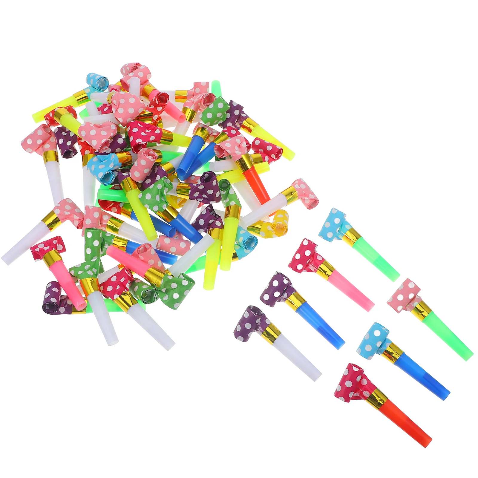 60 шт. бумага в горошек дующий дракон красочные свистки аплодисменты выдувы