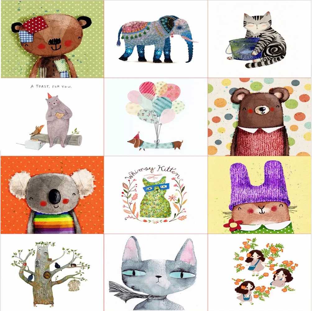 12 шт./партия окрашенная хлопчатобумажная ткань для сумок