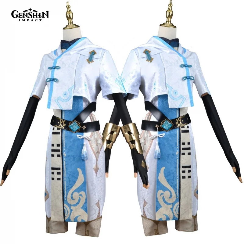 

Оптовая продажа, Аниме игра Genshin Impact Chongyun, Униформа, наряд, костюм, костюм Chong Yun, нарядное платье для Хэллоуина для мужчин и женщин