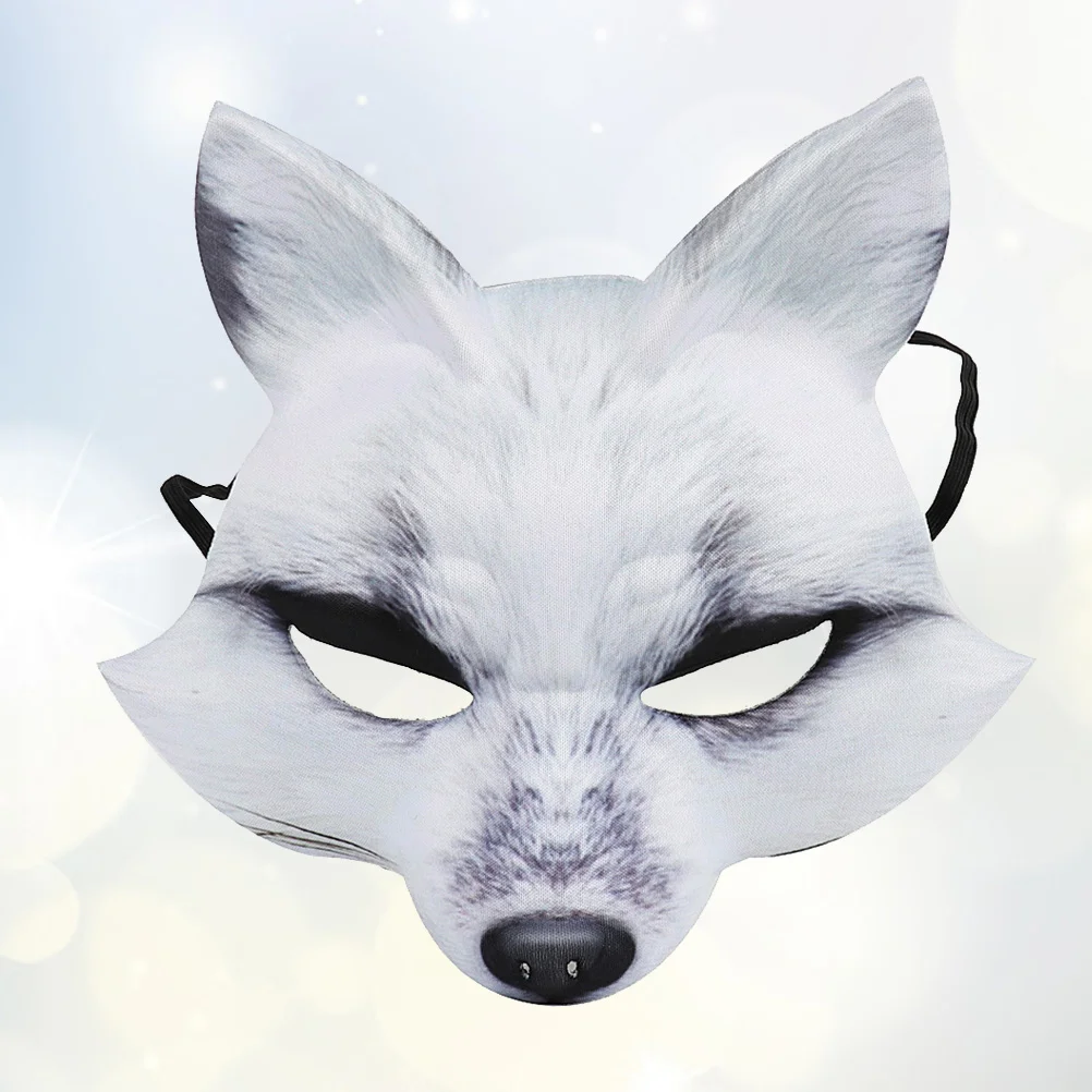 

Halloween Fox Mask DIY Unpainted Mask White Blank Face Mask Halloween Masquerade Fox Mask Cosplay Blank Mask For Halloween