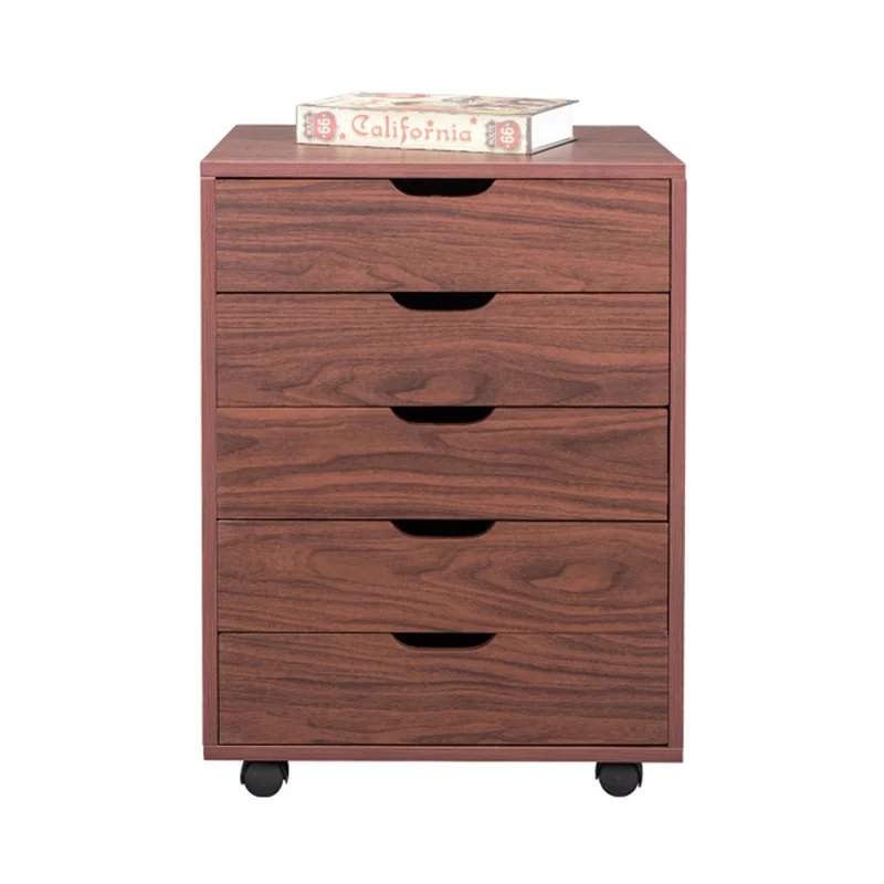 

МДФ с пятью ящиками и деревянным шкафом из ПВХ, коричневый