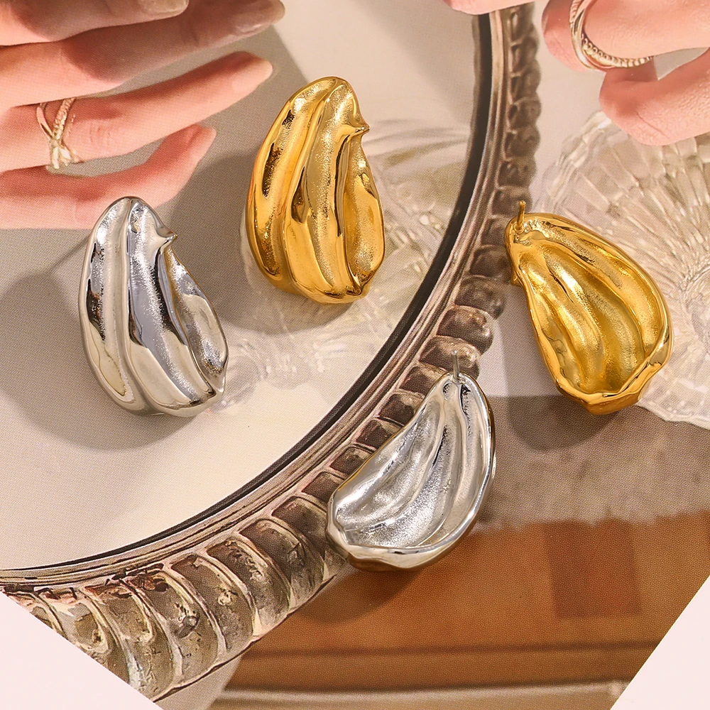 MamacitaSlay новый дизайн серьги Chayote Shape женские 18 К позолоченные украшения из