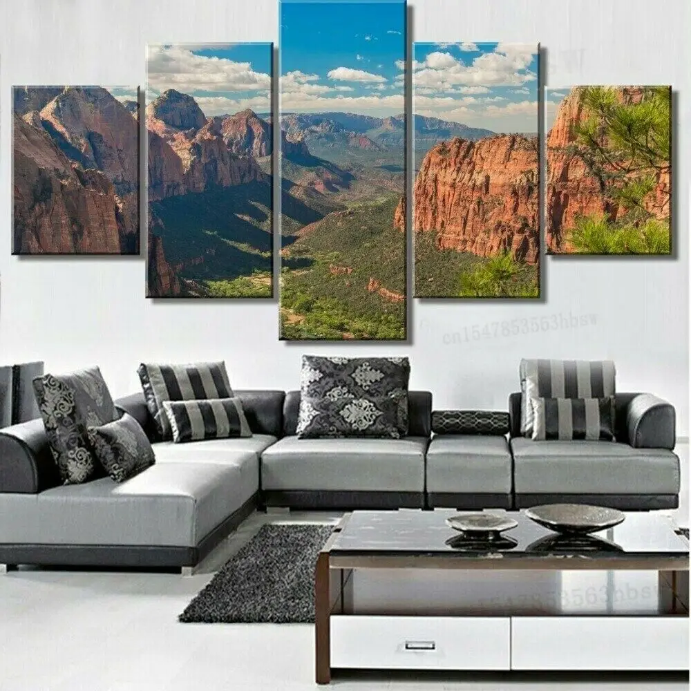 

Grand Canyon Landscape 5 Piece Canvas Print Wall Art Poster Home Decoration 5 Panel Pictures Home Decor No Framed Room Decor