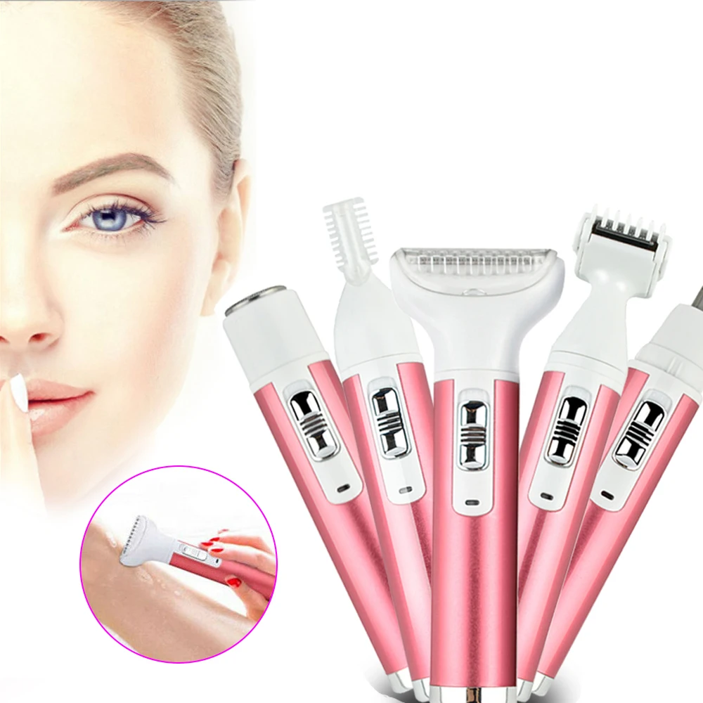 

5 в 1, Женский Триммер для удаления волос в носу и бровей