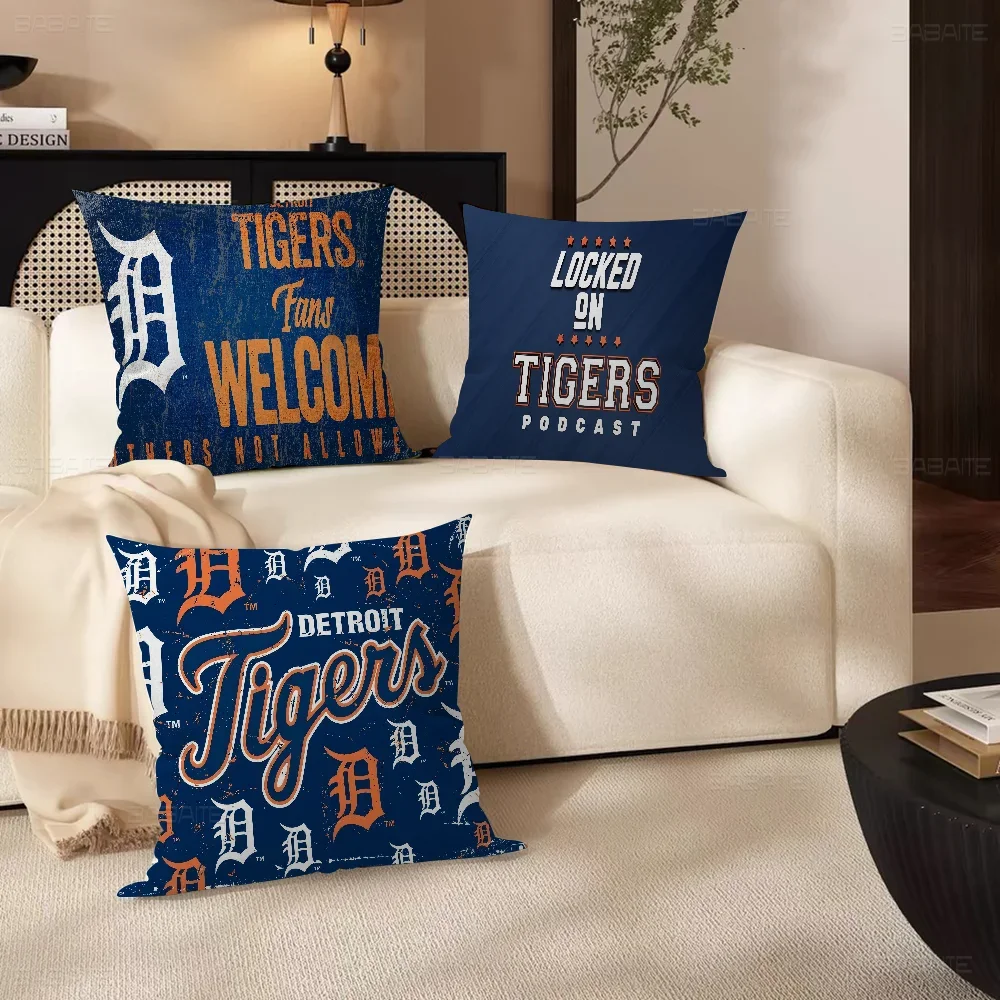 Фото D-Detroit T-Tigers наволочки с мультяшным диваном, декоративные домашние двусторонние печатные короткие плюшевые милые чехлы для подушек №1
