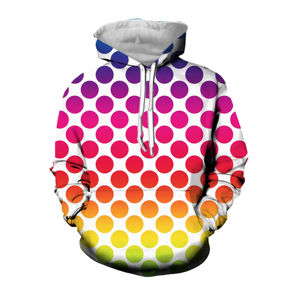 

Jumeast Polka Dot Fleece Hoodies For Men Colorful Hooded Sweatshirts Length Sleeve Oversized Mens Hoodie Winter Coat Clothes Top