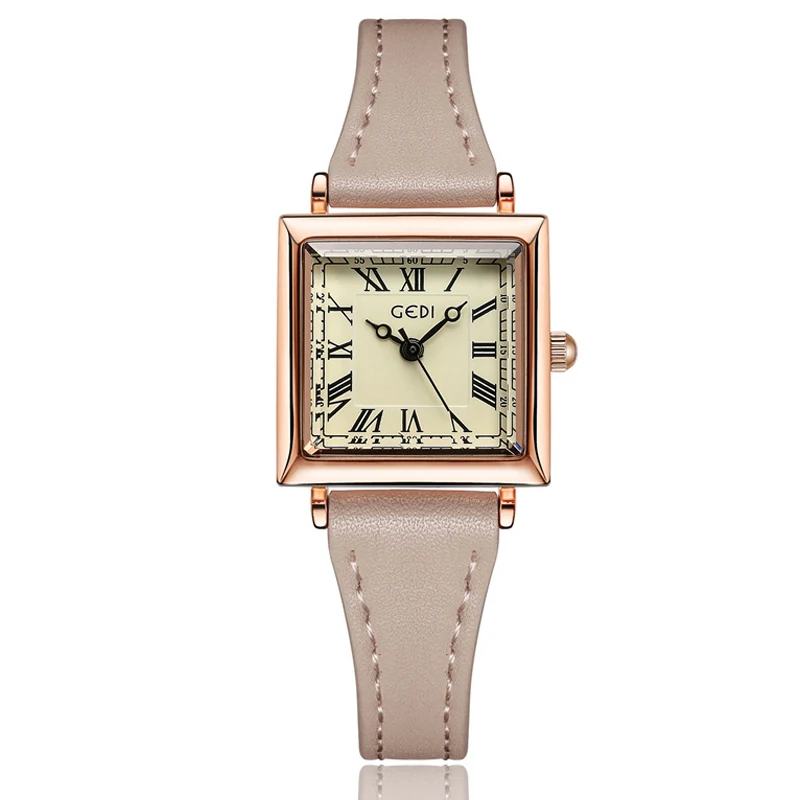 

Women Quartz Watch Square Rectangle Case Shaped Orologio with Roman Numeral Number Dial Luxury Clock Ladies Vintage Wristwatch