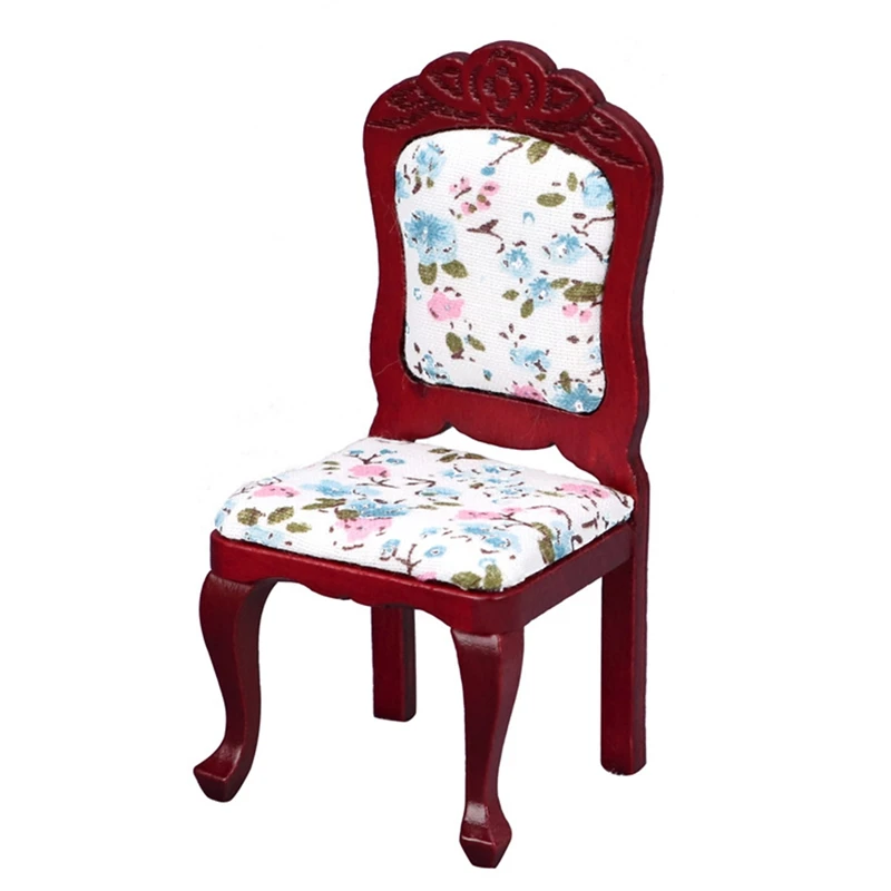 

Масштаб 1/12, миниатюрный стул для кукольного домика, ролевые игры, игрушки для кукольного домика, сцена жизни, аксессуары для украшения гости...