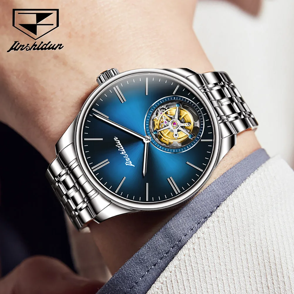 Фото Мужские часы JINSHIDUN 834 Real Tourbillon, лимитированная серия, автоматические механические часы, водонепроницаемые, оригинальные наручные часы для мужчин. №5