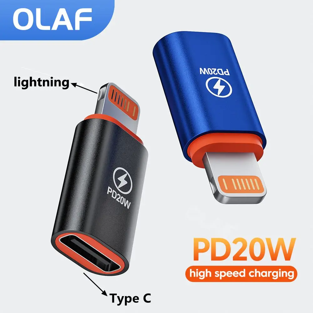 Адаптер PD 20 Вт OTG для iPhone 14, 13, 12, iPad, разъем Lightning «папа»-USB Type c «Мама», 20 Вт, конвертер для быстрой зарядки для iOS
