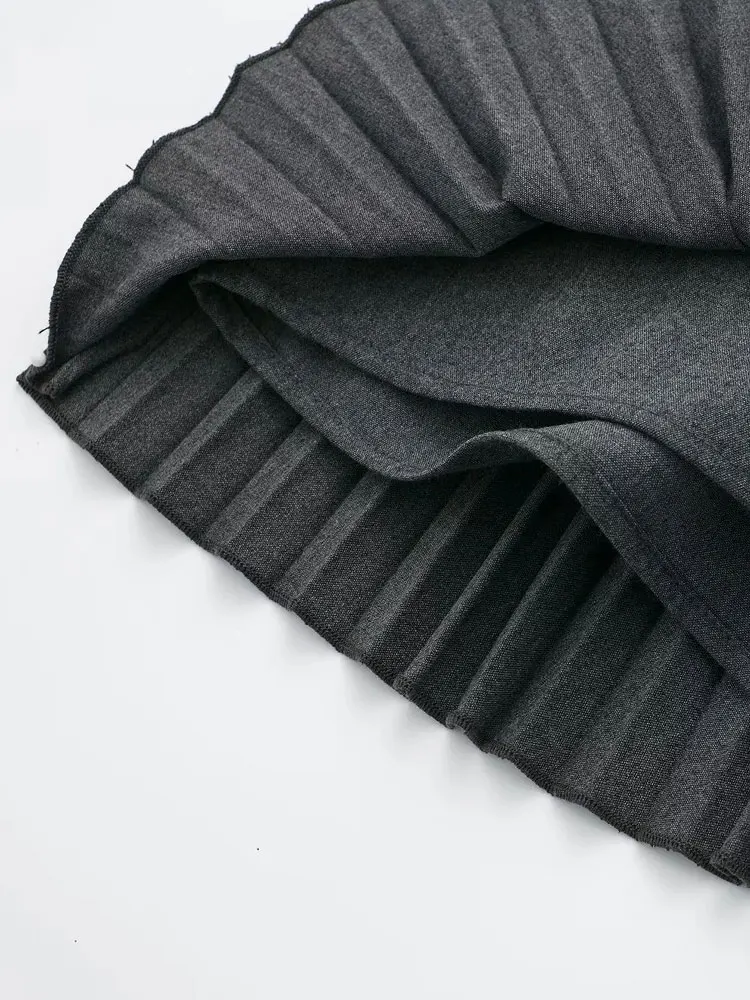 Женская мини-юбка с завышенной талией молнией сбоку