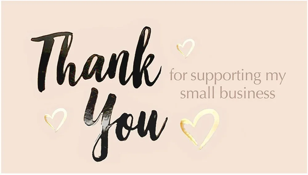 

50 pcs / bag 5*9cm thank you for your support my small business laser thank you card