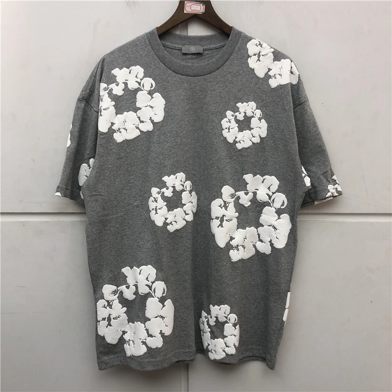 

2022 T shirt Streetwear Men Oversize Hip Hop Puff Print Cotton Printing Tee Summer Cotton Loose Tops Short Sleeve