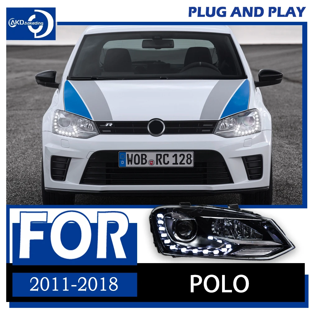 Стайлинг автомобиля для VW Polo передняя фара 2011-2018 Vento светодиодный новый дизайн DRL