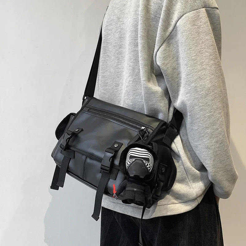 

New Oxford Shoulder Bag Gothic Black Crossbody Messenger Tote Bags Men Women's Hip Hop Techwear Satchel Waist Goth Posman
