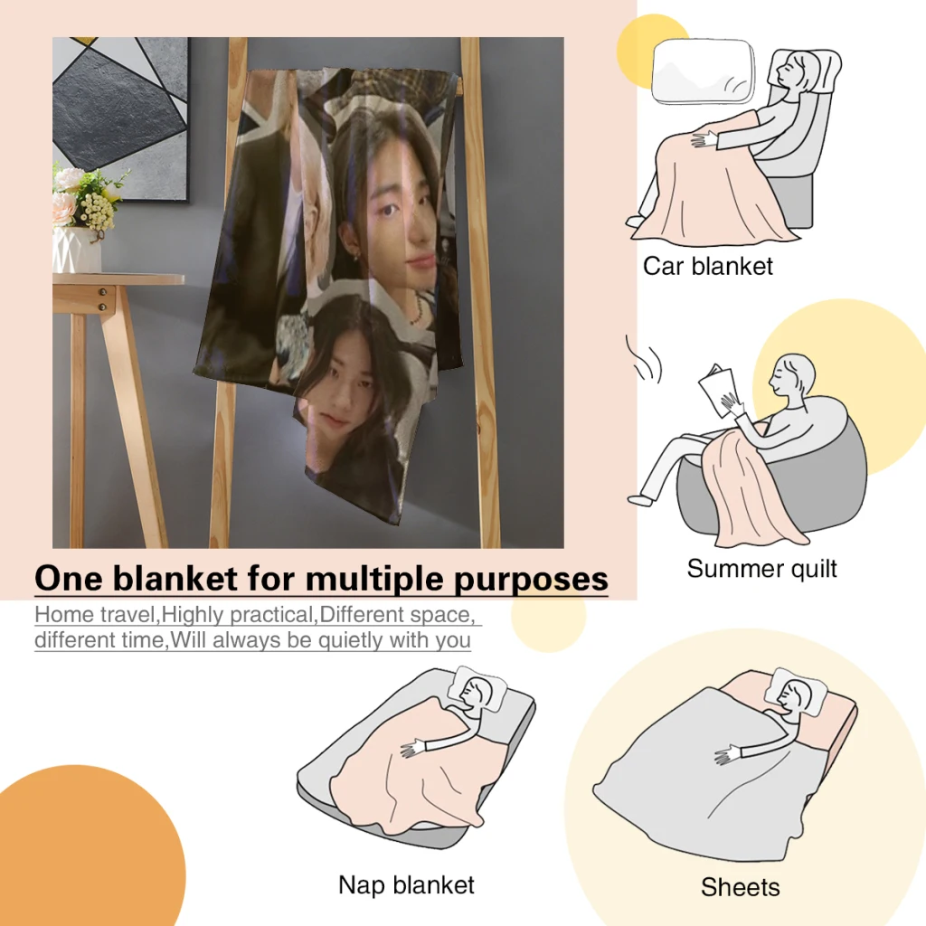 Пушистое детское одеяло Hyunjin коллаж диван кемпинг покрывало для сна уютное