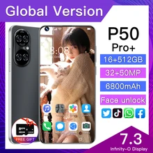 Teléfono Inteligente P50Pro + 5G, versión Global, 7,3 pulgadas, 16 GB + 512 GB, 6800mAh, 32 + 50MP, Android 11, desbloqueado (1)