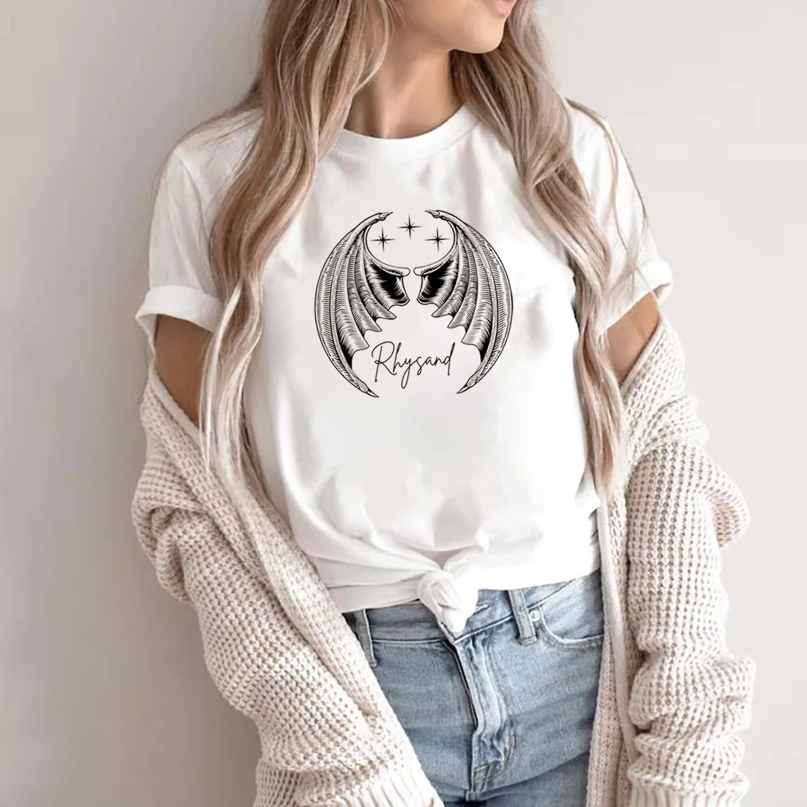 Rhysand Acotar Velaris Винтажная Дизайнерская Футболка