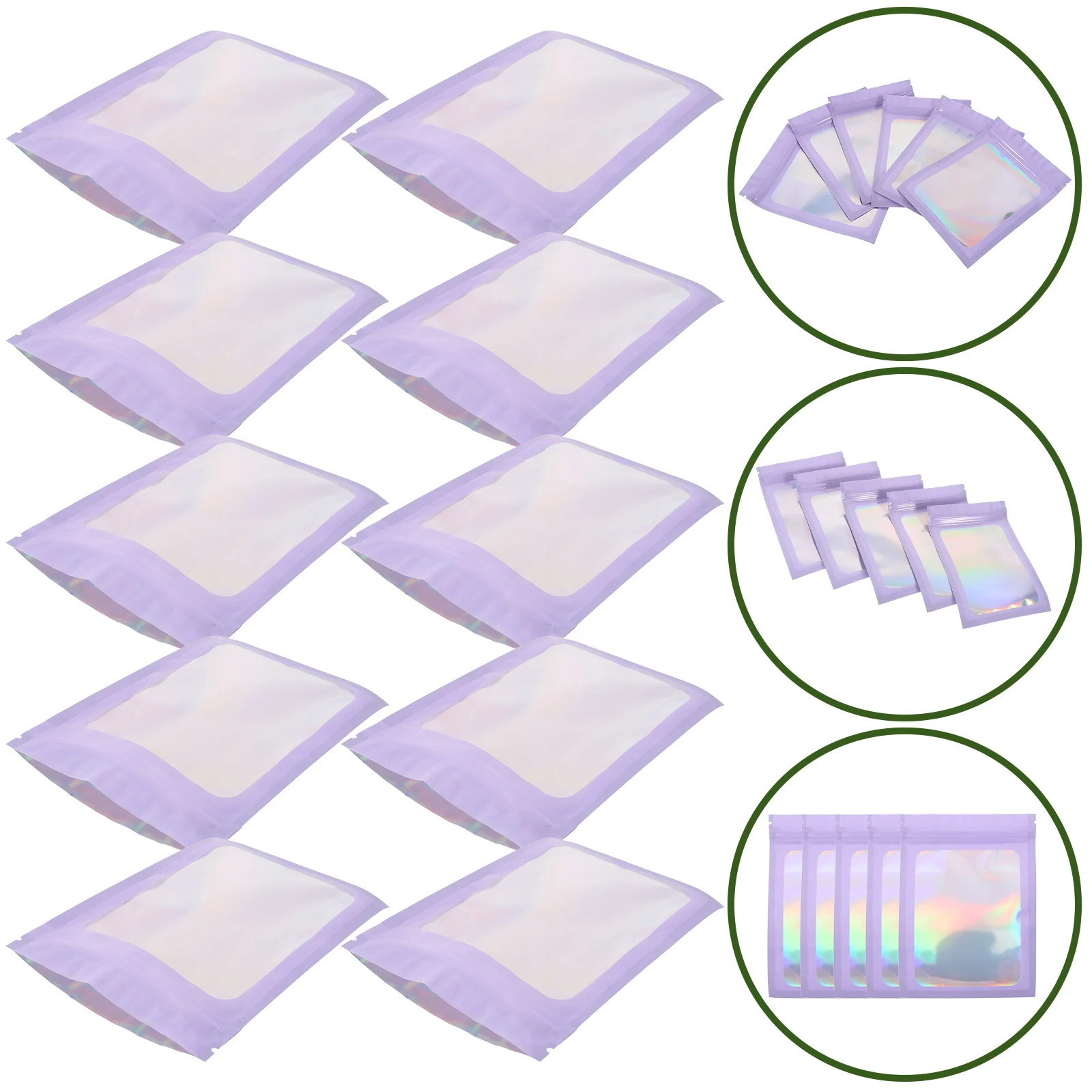 

Small Resealable Bags Packaging Sample Holographic Jewelry Business Decorative Packing