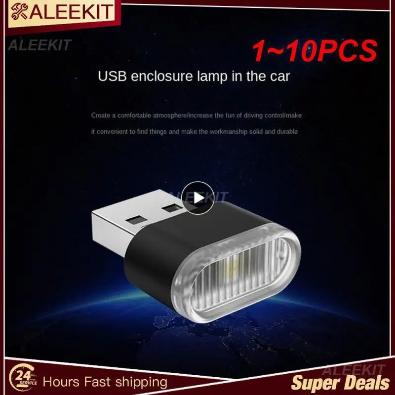 

1~10PCS Mini USB Light LED USB Night Light Modeling Car Ambient Light Neon Interior Light Car Jewelry (5 kinds of light colors)