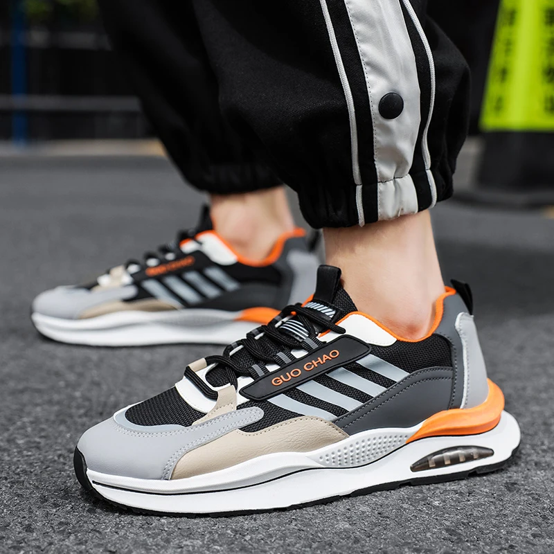 Spring Fashion Men Running Shoes Sneaker Mesh Breathable Walking Sports Shoes Men Platform Trainers Outdoor Jogging Sneakers Men