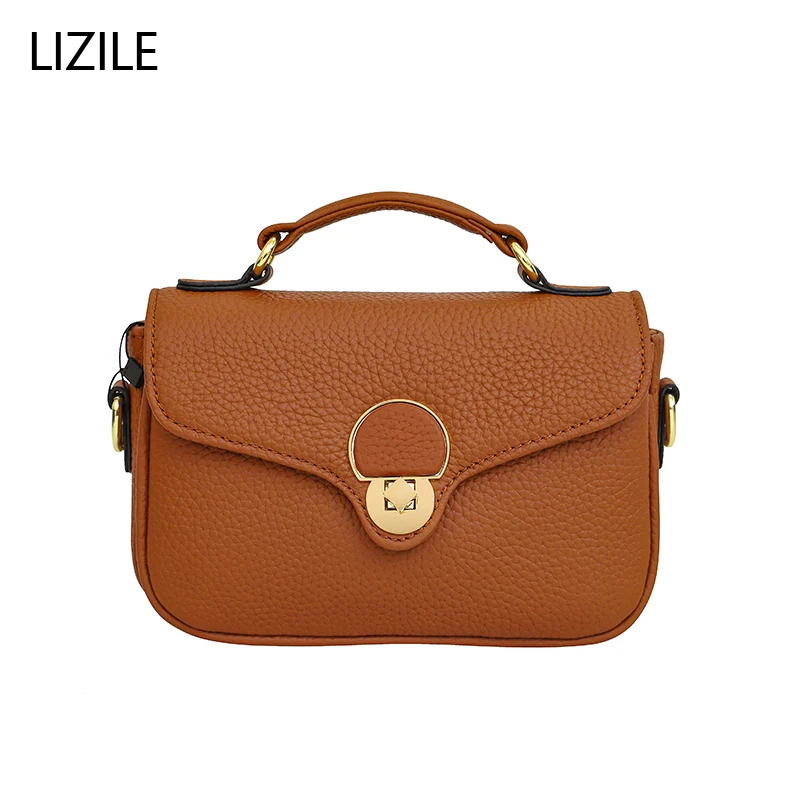 

Leather handbag 2022 new Joker small square bag fashion shoulder slung handbag cowhide satchel