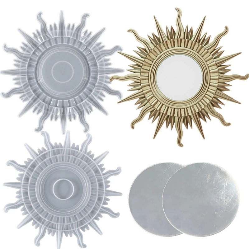

for Sun Moon Mirror Wall Decoration Crystal Epoxy Resin Mold Hanging Ornaments Casting Silicone Mould DIY Crafts Home De