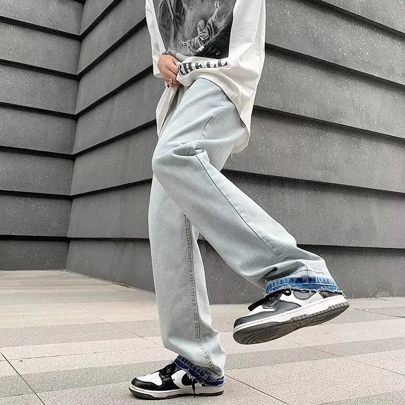 2022 Hosen Herren Letter Print Vintage Men Baggy Jeans Pants Y2K Clothes Distressed Washed Hip Hop Denim Trousers Pantalon Homme