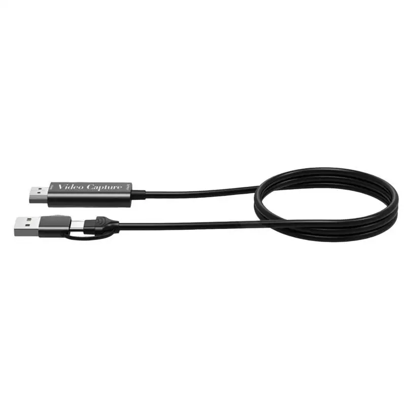 

USB A USB C кабель с двойным интерфейсом, кабель с портом дисплея, USB C видео-захват, кабель для компьютера, телефона, записи, 1080P видео, прямой тран...
