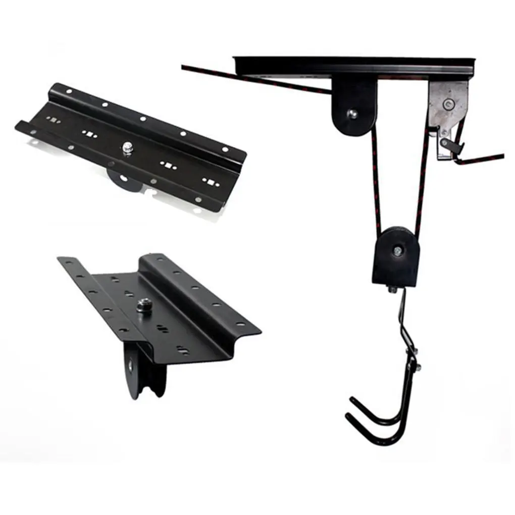 

Mountain Bike Hoist Lift Pulley System Bicycle Canoe Kayak Ceiling Hangers Display Hanging Hooks 40Kg Bearing Cycling