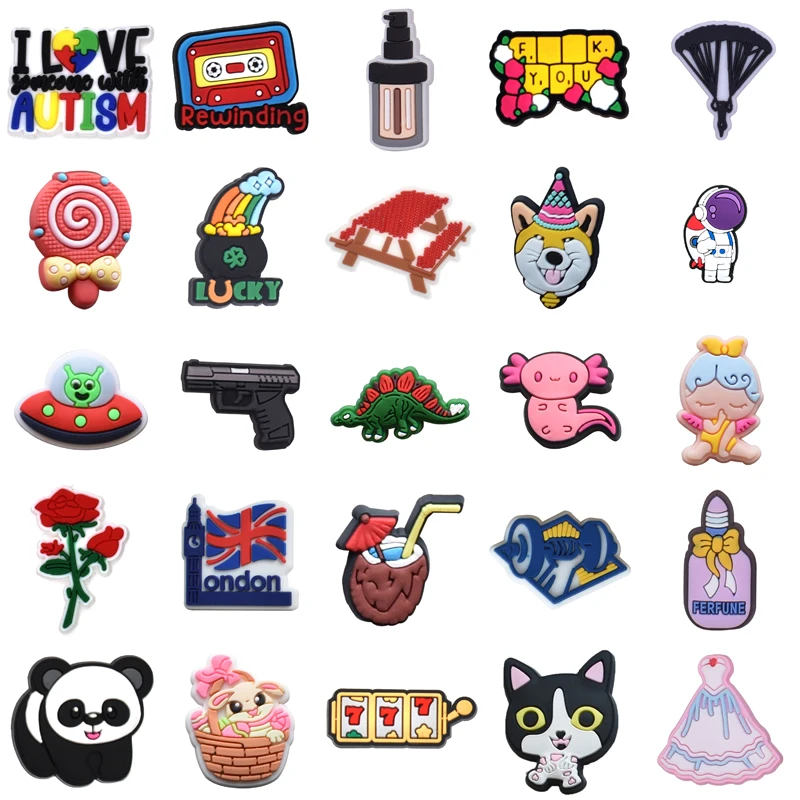 

Men Girl Boy Decorations for Crocs Gifts Shoe Charms Kids Shoes Accessories Wholesale Bulk Packs Para Pins Set Jeans Women Charm