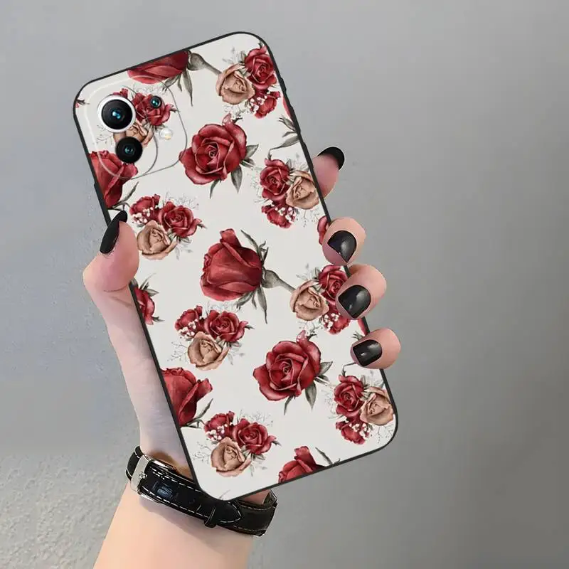 Чехол для телефона с красивыми красными розами Funda Xiaomi Redmi Note 11 11Pro 10 9 8 6 Pro 10T 9S 8T 7A K40