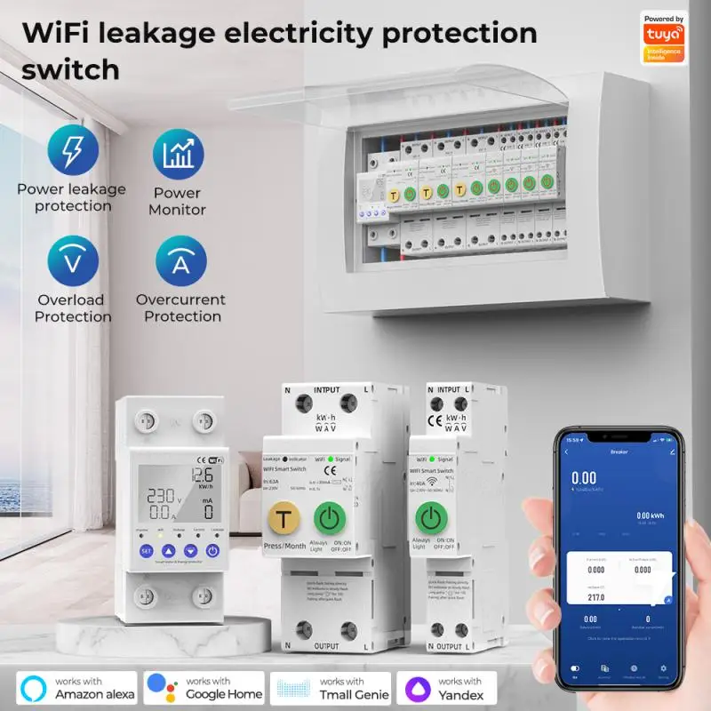 

Wifi Control Reliable Efficient Remote Access Convenient Safe Remote Control Switch For Home Appliances Leakage Circuit Breaker