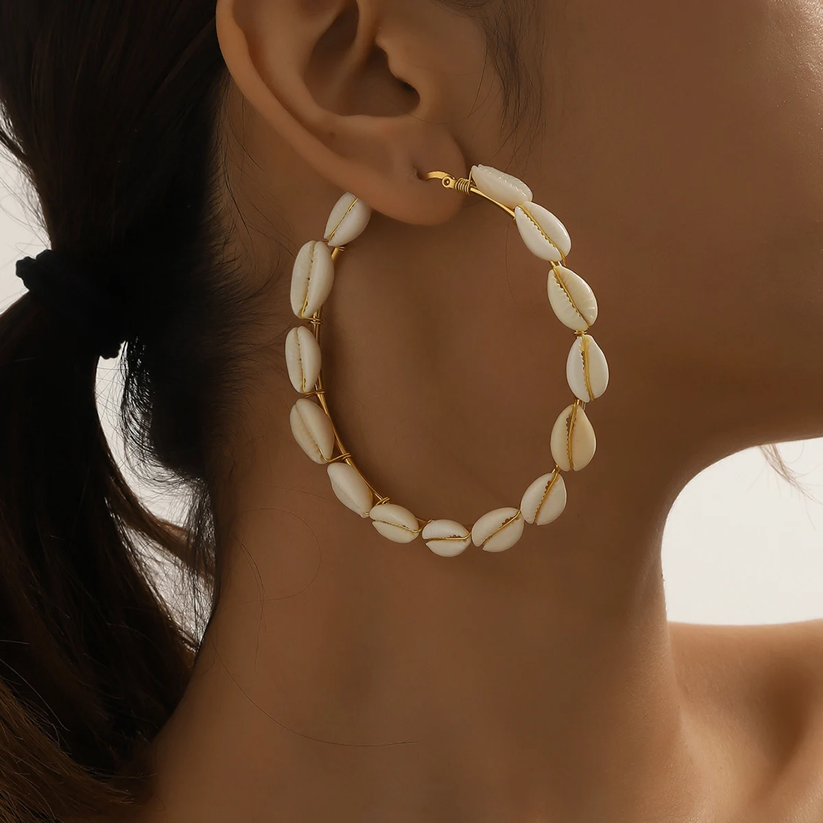 

Boho Shell Dangle Earrings Bohemian Stainless Steel Pendant Hoop Earring For Women Statement Jewelry Wedding Gifts 2023 Trend