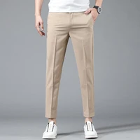 mens business pants casual long pants men thin formal slim fit classic office ankle length straight trouser brand men clothing
